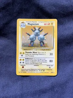Pokemon TCG Magneton Base Set Unlimited 9/102 Holo Rare Lot 2 - Image 1