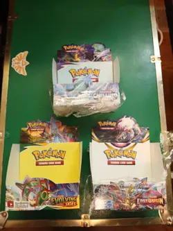 Pokemon EMPTY Booster Box Lot of 3: Evolving Skies Chilling Reign, Lost Origin - Image 1