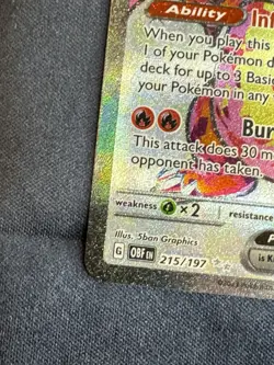 Pokemon Charizard EX 215/197 | Ultra Rare Full Art | Obsidian Flames 215/197 - Image 5