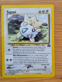 Pokemon TCG Togepi Black Star Promo #30 LP/NM WOTC. - Image 1