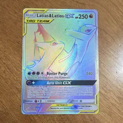 Pokemon Latias & Latios GX TAG TEAM Full Art Secret Rare Holo 190/181 Team Up - Image 1