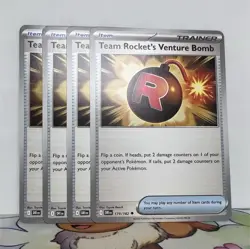 Team Rocket's Venture Bomb 179/182-Play Set (x4)-Pokemon TCG: Destined Rivals NM - Image 1