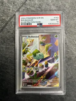 Pokemon TCG Bulbasaur Card 143/142 Stellar Crown Illustration, Rare, PSA 10 - Image 1