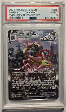 Pokemon Rayquaza VMAX 218/203 Evolving Skies Alternate Art Secret Rare Holo PSA… - Image 1