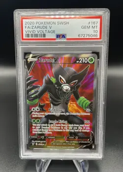 2020 Pokemon SWSH Vivid Voltage Zarude V Full Art #167 PSA 10 GEM MT - Image 1