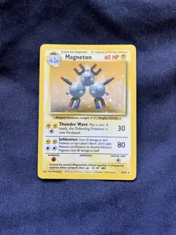 Pokemon TCG Magneton Base Set Unlimited 9/102 Holo Rare Lot 1 - Image 1