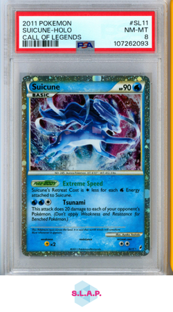 SUICUNE-HOLO CALL OF LEGENDS POKEMON CALL OF LEGENDS 2011 SL11 PSA 8 - Image 1