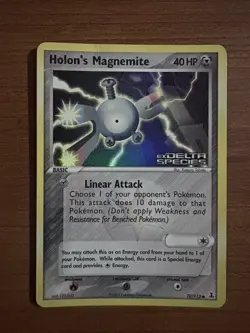 Pokemon TCG Holon's Magnemite EX Delta Species 70/113 Reverse Holo Stamped NM/LP - Image 1