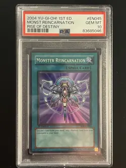 PSA 10 - YuGiOh! - Monster Reincarnation 1st Edition Holo #RDS-EN045 - GEM MINT - Image 1