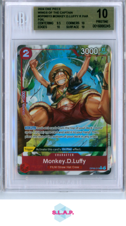 MONKEY.D.LUFFY PAR R 2024 ONE PIECE WINGS OF THE CAPTAIN OP06013 BGS 10.0 - Image 1