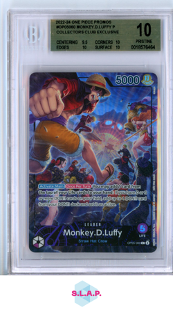 MONKEY D. LUFFY ONE PIECE 05-060 2022-24 PSA MAGAZINE COLLEC CLUB FOIL EN BGS 10 - Image 1
