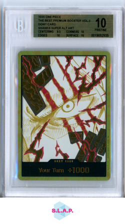 DON!! CARD SHANKS SPR ALT ART 2025 ONE PIECE GAME BEST PRM BOOST VOL 2 BGS 10.0 - Image 1