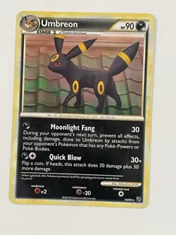 Umbreon 10/90 HGSS Undaunted Non Holo Rare LP Pokemon Card - Image 1