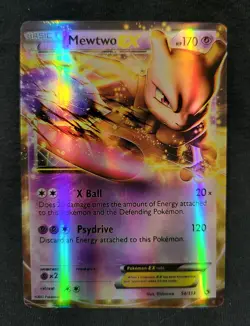 MEWTWO EX 54/113 Legendary Treasures Ultra Rare Holo Pokemon Card MISPRINT *READ - Image 1