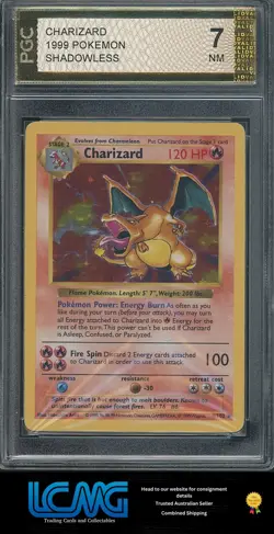 PGC Graded Card 7 SHADOWLESS CHARIZARD HOLO 4/102 BASE SET (see photos) CSS - Image 1