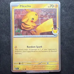 Pikachu TEF EN 051/162 Stamped 2024 70 HP Basic Pokemon TCG Card English - Image 1