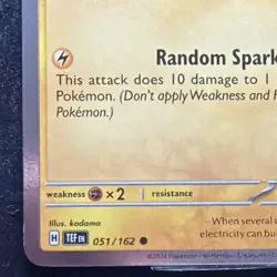 Pikachu TEF EN 051/162 Stamped 2024 70 HP Basic Pokemon TCG Card English - Image 3