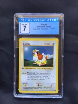 Pokemon Cards: Base Set 1st Edition Common: Pidgey 57/102 CGC 7 - Image 1