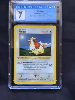 Pokemon Cards: Base Set 1st Edition Common: Pidgey 57/102 CGC 7 - Image 2