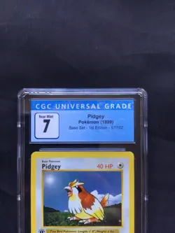 Pokemon Cards: Base Set 1st Edition Common: Pidgey 57/102 CGC 7 - Image 3