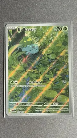 Pokemon TCG Bulbasaur Scarlet & Violet 151 Art Rare Card 166/165 - Image 1