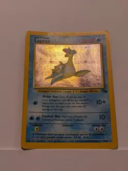 Lapras Fossil 10/62 Holo Rare Pokemon Card WOTC - MP & Rear-Side Damage - Image 2