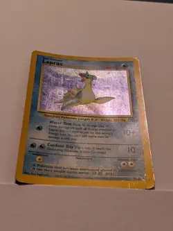 Lapras Fossil 10/62 Holo Rare Pokemon Card WOTC - MP & Rear-Side Damage - Image 3
