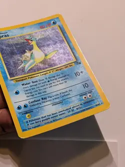 Lapras Fossil 10/62 Holo Rare Pokemon Card WOTC - MP & Rear-Side Damage - Image 4