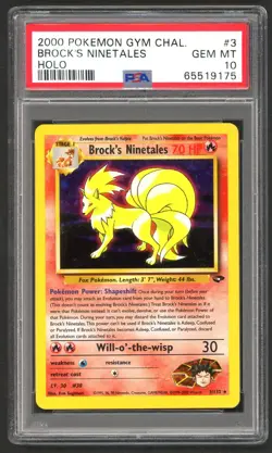 Pokemon Cards - PSA 10 Brock's Ninetales 3/132 - Gym Challenge Holo - GEM MT - Image 1