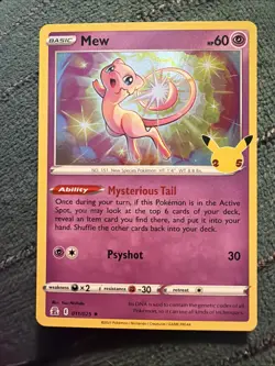 Mew Holo 11/25 Celebrations Pokemon TCG Single Card - Image 1