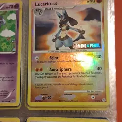 Pokemon TCG Diamond & Pearl Card Lot, Holo, Lucario, Yveltal, Timburr - Image 3