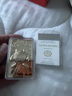 Pokemon, Burger King 1999 - 23K Gold Plated Poliwhirl Rare Card - Box Is Wrong - Image 2