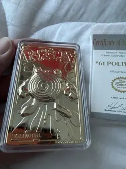 Pokemon, Burger King 1999 - 23K Gold Plated Poliwhirl Rare Card - Box Is Wrong - Image 3