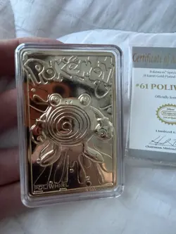 Pokemon, Burger King 1999 - 23K Gold Plated Poliwhirl Rare Card - Box Is Wrong - Image 4