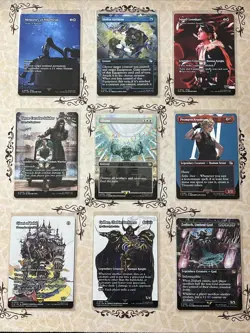 Final Fantasy Magic The Gathering Borderless Lot 9x Near Mint Cards All Sleeved - Image 1