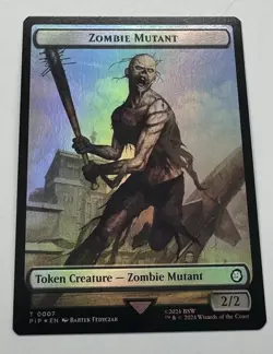 MTG Card Zombie Mutant 0007 / Treasure 0019 Foil Token Fallout Magic NM SEE PICS - Image 1