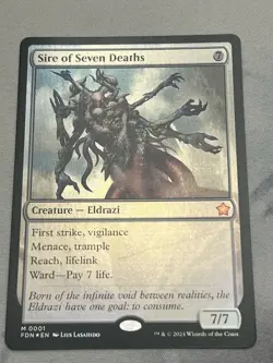 Sire of Seven Deaths Foundations Mythic Foil Creature Colorless Eldrazi 1 MTG NM - Image 2