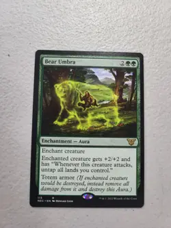 1x MTG Bear Umbra - Commander: Kamigawa: Neon Dynasty (NEC) #113 - Magic NM - Image 1