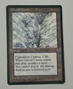 1995 Glacial Chasm Ice Age NM MTG Magic The Gathering Land Liz Danforth Unc Rare - Image 5