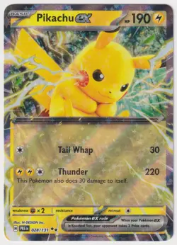 Pikachu ex 028/131 Double Rare Holo Prismatic Evolutions NM – Pokemon TCG - Image 1