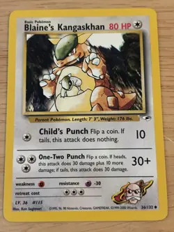 Pokemon TCG Blaine's Kangaskhan Gym Heroes 36/132 Uncommon 80 HP Regular English - Image 1