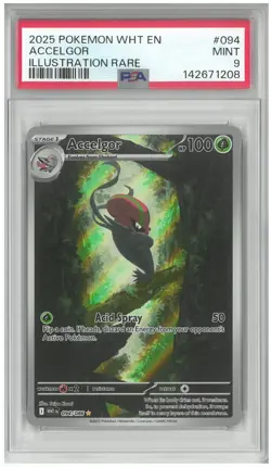 ACCELGOR 2025 Pokemon White Flare Illustration Rare IR 094 PSA 9 - Image 1