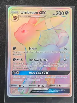Pokemon Sun & Moon Base Set Umbreon GX 154/149 Secret Rare Rainbow Card - Image 1