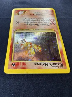 Blaine's Moltres 1/132 HOLO Rare Gym Heroes Pokemon Card PSA 1 Worthy 🌀 SWIRL - Image 5