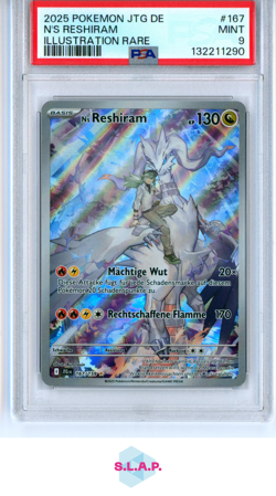 N'S RESHIRAM ILL RARE POKEMON GER JTG DE-JOURNEY TOGETHER 2025 167 PSA 9 - Image 1