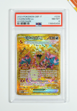 Pokemon PSA 8 Charizard Ex #228 OBF IT Hyper Rare 2023 Italiano - Image 1