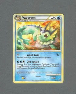 Vaporeon 41/90 2010 Non Holo Pokemon Card HGSS Undaunted Card Set LP - Image 1