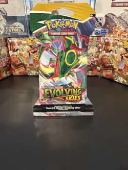 Pokemon TCG Evolving Skies Rayquaza Art, Sword and Shield Booster Pack, Sealed. - Image 1
