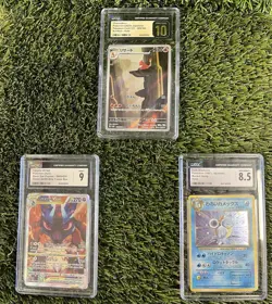 Pokemon TCG 3 Graded Slabs Value Pack: 151 Charmeleon, Dark Blastoise, & Lucario - Image 1