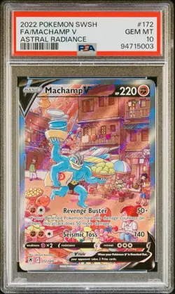 POKEMON PSA 10 MACHAMP V FULL ART 172/189 ASTRAL RADIANCE ENGLISH 2022! - Image 1